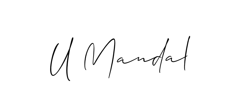 Similarly Allison_Script is the best handwritten signature design. Signature creator online .You can use it as an online autograph creator for name U Mandal. U Mandal signature style 2 images and pictures png