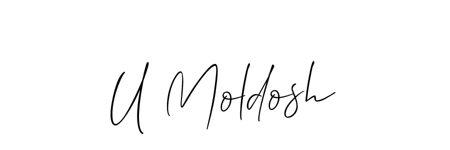 How to make U Moldosh signature? Allison_Script is a professional autograph style. Create handwritten signature for U Moldosh name. U Moldosh signature style 2 images and pictures png