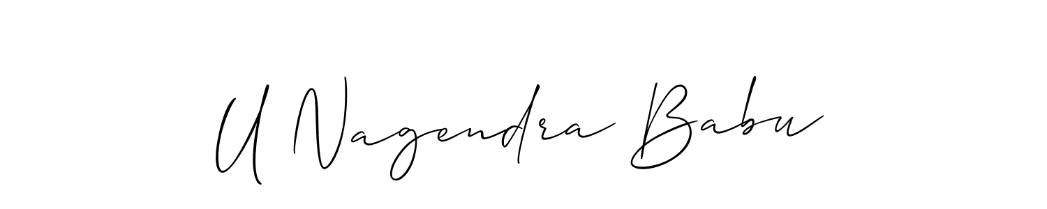 How to make U Nagendra Babu name signature. Use Allison_Script style for creating short signs online. This is the latest handwritten sign. U Nagendra Babu signature style 2 images and pictures png
