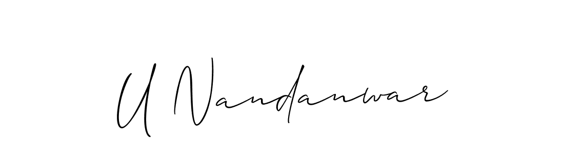 How to make U Nandanwar name signature. Use Allison_Script style for creating short signs online. This is the latest handwritten sign. U Nandanwar signature style 2 images and pictures png