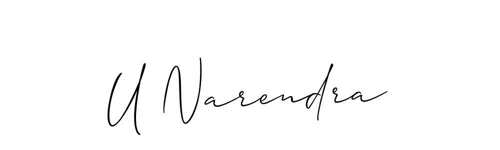 Design your own signature with our free online signature maker. With this signature software, you can create a handwritten (Allison_Script) signature for name U Narendra. U Narendra signature style 2 images and pictures png