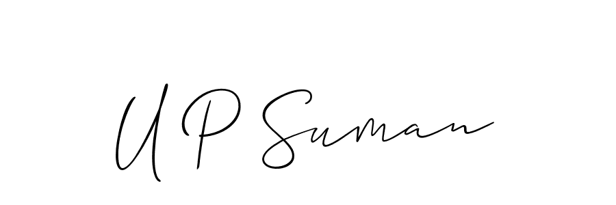 Make a beautiful signature design for name U P Suman. Use this online signature maker to create a handwritten signature for free. U P Suman signature style 2 images and pictures png