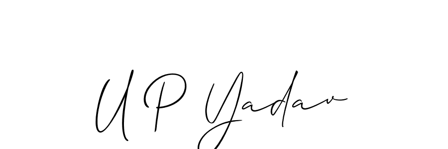 It looks lik you need a new signature style for name U P Yadav. Design unique handwritten (Allison_Script) signature with our free signature maker in just a few clicks. U P Yadav signature style 2 images and pictures png