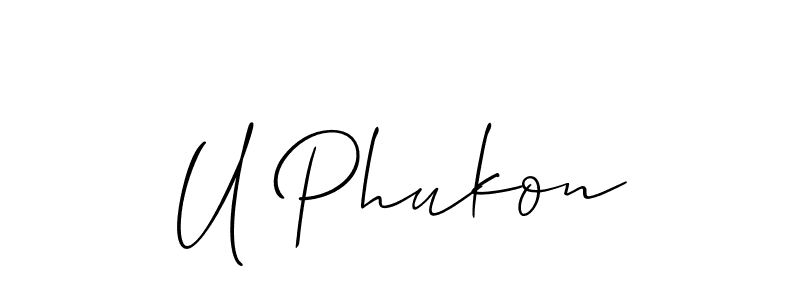 Similarly Allison_Script is the best handwritten signature design. Signature creator online .You can use it as an online autograph creator for name U Phukon. U Phukon signature style 2 images and pictures png
