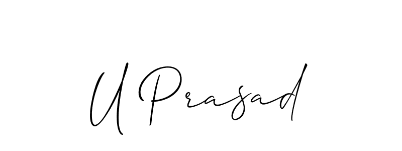 Make a beautiful signature design for name U Prasad. With this signature (Allison_Script) style, you can create a handwritten signature for free. U Prasad signature style 2 images and pictures png