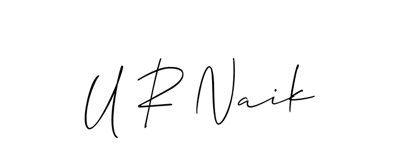 How to make U R Naik signature? Allison_Script is a professional autograph style. Create handwritten signature for U R Naik name. U R Naik signature style 2 images and pictures png