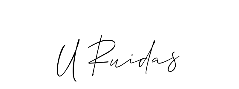 Also we have U Ruidas name is the best signature style. Create professional handwritten signature collection using Allison_Script autograph style. U Ruidas signature style 2 images and pictures png