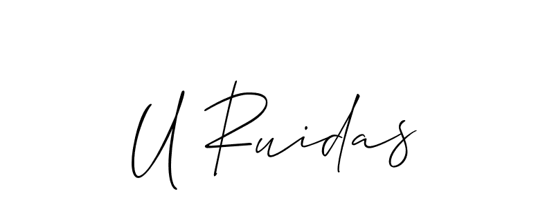 How to make U Ruidas name signature. Use Allison_Script style for creating short signs online. This is the latest handwritten sign. U Ruidas signature style 2 images and pictures png