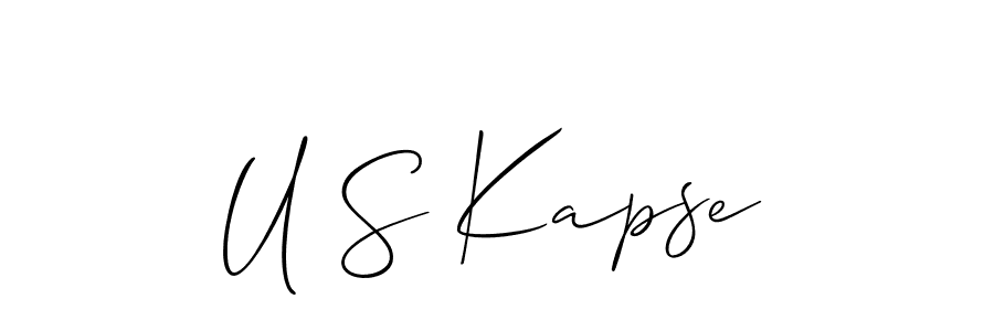 How to make U S Kapse name signature. Use Allison_Script style for creating short signs online. This is the latest handwritten sign. U S Kapse signature style 2 images and pictures png
