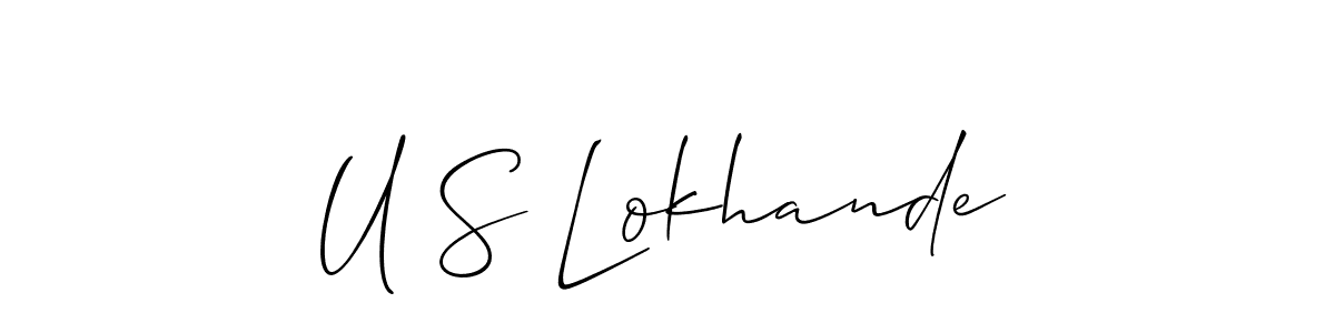 U S Lokhande stylish signature style. Best Handwritten Sign (Allison_Script) for my name. Handwritten Signature Collection Ideas for my name U S Lokhande. U S Lokhande signature style 2 images and pictures png