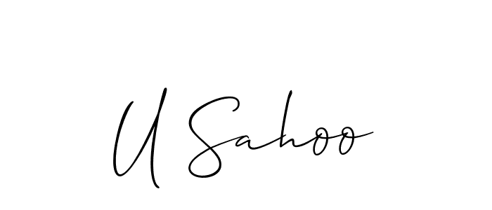 It looks lik you need a new signature style for name U Sahoo. Design unique handwritten (Allison_Script) signature with our free signature maker in just a few clicks. U Sahoo signature style 2 images and pictures png