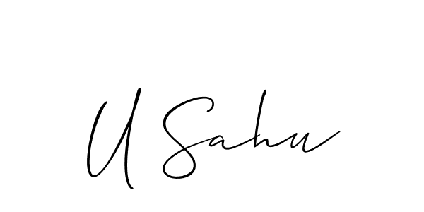 Make a short U Sahu signature style. Manage your documents anywhere anytime using Allison_Script. Create and add eSignatures, submit forms, share and send files easily. U Sahu signature style 2 images and pictures png