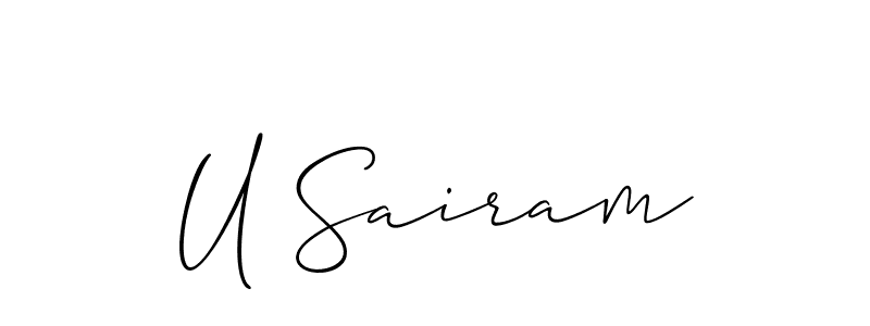 How to make U Sairam signature? Allison_Script is a professional autograph style. Create handwritten signature for U Sairam name. U Sairam signature style 2 images and pictures png