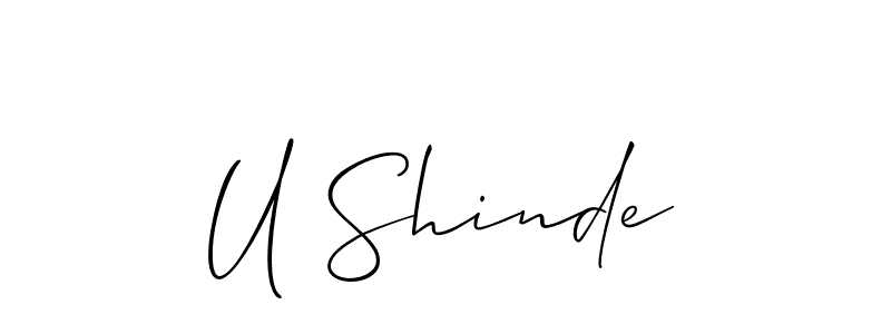 Use a signature maker to create a handwritten signature online. With this signature software, you can design (Allison_Script) your own signature for name U Shinde. U Shinde signature style 2 images and pictures png
