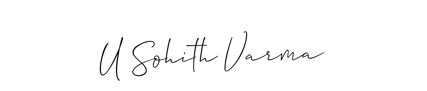 You should practise on your own different ways (Allison_Script) to write your name (U Sohith Varma) in signature. don't let someone else do it for you. U Sohith Varma signature style 2 images and pictures png