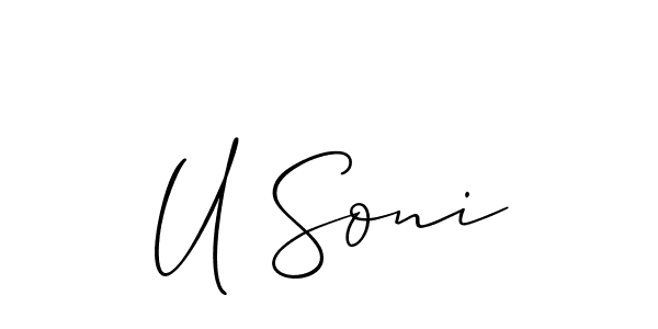 Check out images of Autograph of U Soni name. Actor U Soni Signature Style. Allison_Script is a professional sign style online. U Soni signature style 2 images and pictures png