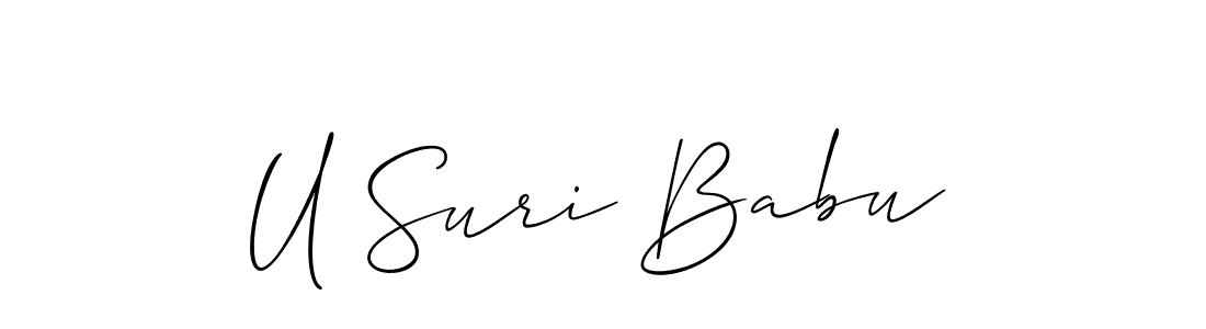 Create a beautiful signature design for name U Suri Babu. With this signature (Allison_Script) fonts, you can make a handwritten signature for free. U Suri Babu signature style 2 images and pictures png