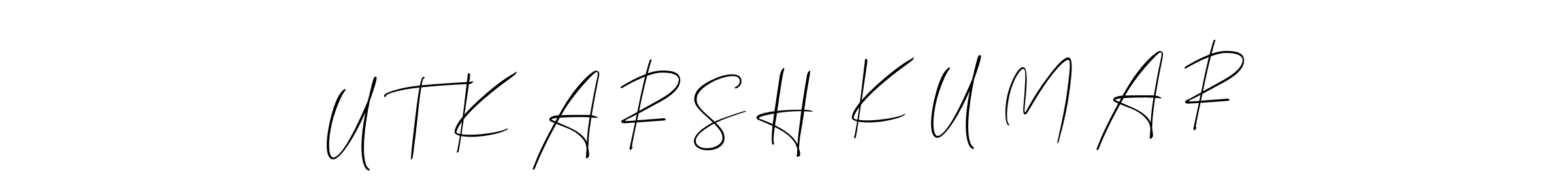Also You can easily find your signature by using the search form. We will create U T K A R S H  K U M A R name handwritten signature images for you free of cost using Allison_Script sign style. U T K A R S H  K U M A R signature style 2 images and pictures png