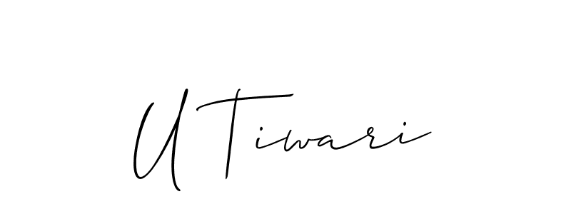 Similarly Allison_Script is the best handwritten signature design. Signature creator online .You can use it as an online autograph creator for name U Tiwari. U Tiwari signature style 2 images and pictures png