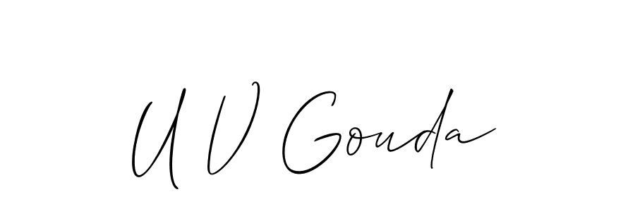 Use a signature maker to create a handwritten signature online. With this signature software, you can design (Allison_Script) your own signature for name U V Gouda. U V Gouda signature style 2 images and pictures png