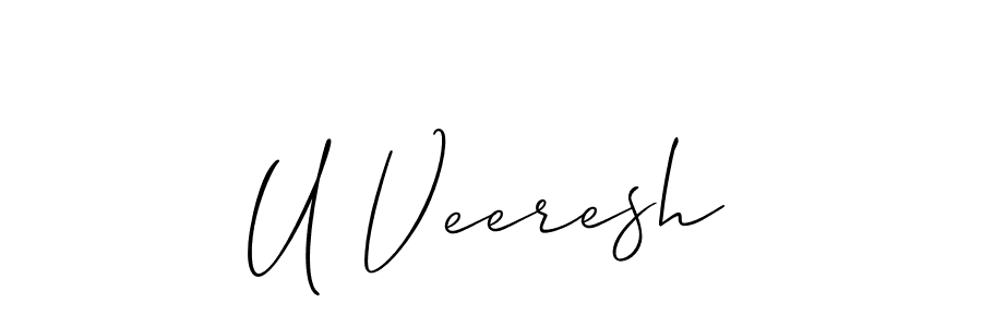 How to make U Veeresh signature? Allison_Script is a professional autograph style. Create handwritten signature for U Veeresh name. U Veeresh signature style 2 images and pictures png