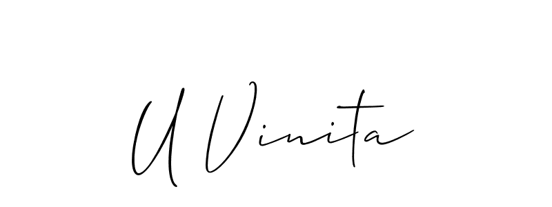 It looks lik you need a new signature style for name U Vinita. Design unique handwritten (Allison_Script) signature with our free signature maker in just a few clicks. U Vinita signature style 2 images and pictures png