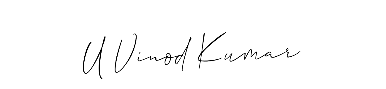 U Vinod Kumar stylish signature style. Best Handwritten Sign (Allison_Script) for my name. Handwritten Signature Collection Ideas for my name U Vinod Kumar. U Vinod Kumar signature style 2 images and pictures png