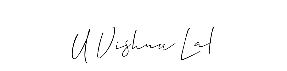 You can use this online signature creator to create a handwritten signature for the name U Vishnu Lal. This is the best online autograph maker. U Vishnu Lal signature style 2 images and pictures png
