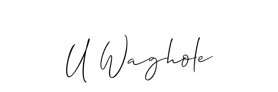 Also we have U Waghole name is the best signature style. Create professional handwritten signature collection using Allison_Script autograph style. U Waghole signature style 2 images and pictures png