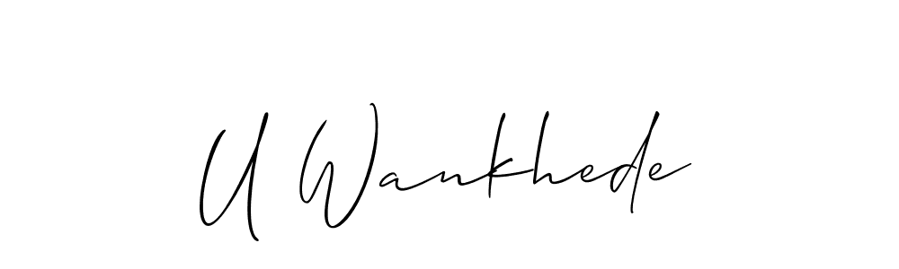 How to make U Wankhede name signature. Use Allison_Script style for creating short signs online. This is the latest handwritten sign. U Wankhede signature style 2 images and pictures png