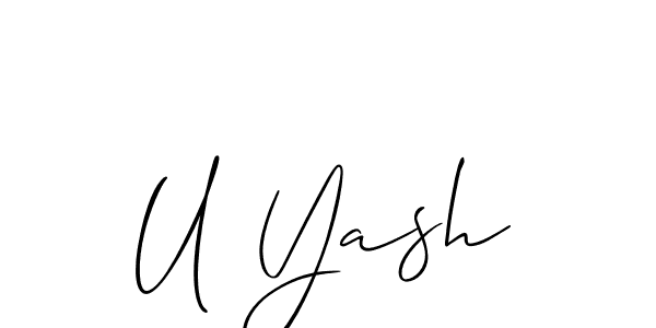 Create a beautiful signature design for name U Yash. With this signature (Allison_Script) fonts, you can make a handwritten signature for free. U Yash signature style 2 images and pictures png