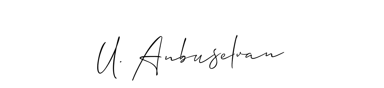 This is the best signature style for the U. Anbuselvan name. Also you like these signature font (Allison_Script). Mix name signature. U. Anbuselvan signature style 2 images and pictures png