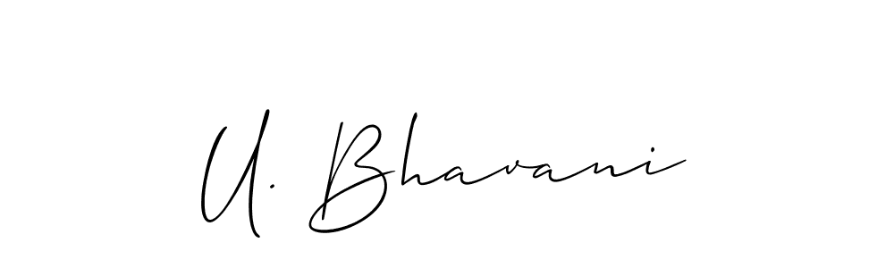 Make a beautiful signature design for name U. Bhavani. With this signature (Allison_Script) style, you can create a handwritten signature for free. U. Bhavani signature style 2 images and pictures png