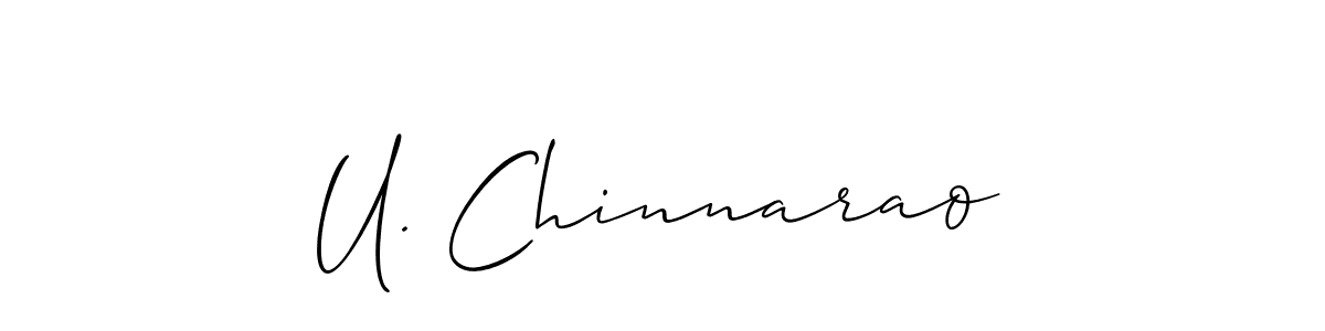 Also You can easily find your signature by using the search form. We will create U. Chinnarao name handwritten signature images for you free of cost using Allison_Script sign style. U. Chinnarao signature style 2 images and pictures png