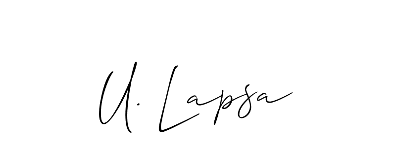 Once you've used our free online signature maker to create your best signature Allison_Script style, it's time to enjoy all of the benefits that U. Lapsa name signing documents. U. Lapsa signature style 2 images and pictures png