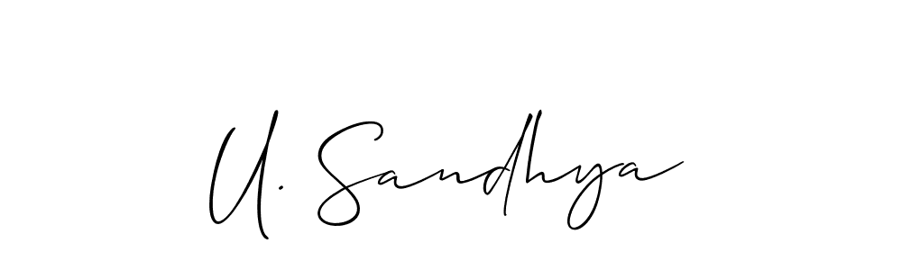 How to make U. Sandhya signature? Allison_Script is a professional autograph style. Create handwritten signature for U. Sandhya name. U. Sandhya signature style 2 images and pictures png