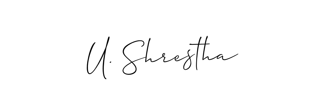 Also we have U. Shrestha name is the best signature style. Create professional handwritten signature collection using Allison_Script autograph style. U. Shrestha signature style 2 images and pictures png