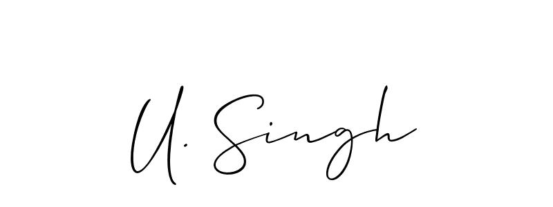 How to make U. Singh name signature. Use Allison_Script style for creating short signs online. This is the latest handwritten sign. U. Singh signature style 2 images and pictures png