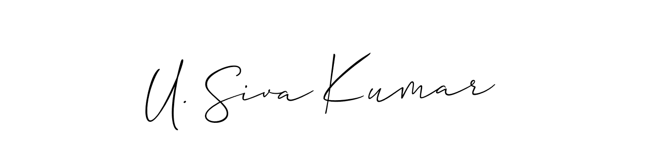 It looks lik you need a new signature style for name U. Siva Kumar. Design unique handwritten (Allison_Script) signature with our free signature maker in just a few clicks. U. Siva Kumar signature style 2 images and pictures png