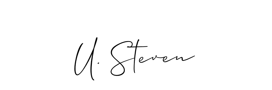How to make U. Steven signature? Allison_Script is a professional autograph style. Create handwritten signature for U. Steven name. U. Steven signature style 2 images and pictures png