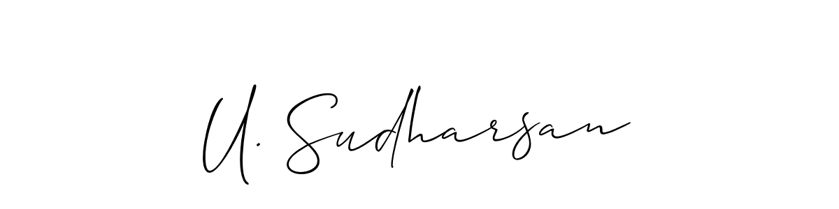 Make a beautiful signature design for name U. Sudharsan. With this signature (Allison_Script) style, you can create a handwritten signature for free. U. Sudharsan signature style 2 images and pictures png