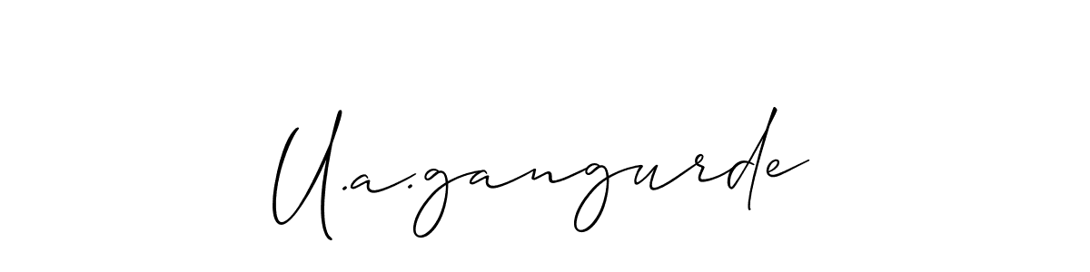 Best and Professional Signature Style for U.a.gangurde. Allison_Script Best Signature Style Collection. U.a.gangurde signature style 2 images and pictures png