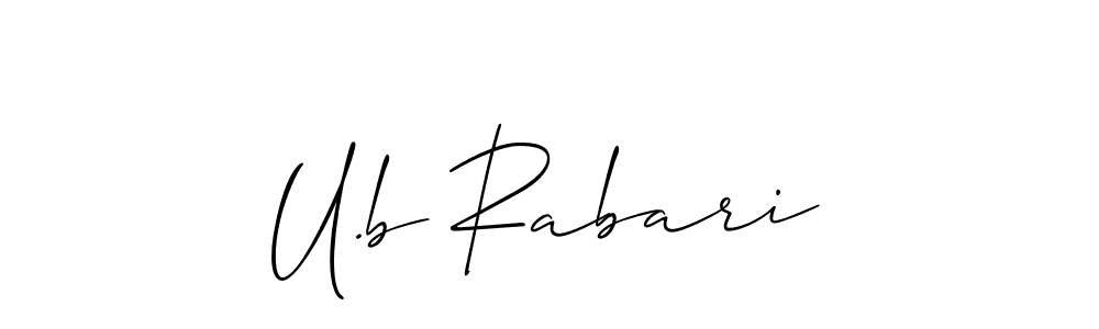 Similarly Allison_Script is the best handwritten signature design. Signature creator online .You can use it as an online autograph creator for name U.b Rabari. U.b Rabari signature style 2 images and pictures png