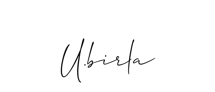 Make a beautiful signature design for name U.birla. With this signature (Allison_Script) style, you can create a handwritten signature for free. U.birla signature style 2 images and pictures png