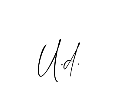 Also You can easily find your signature by using the search form. We will create U.d. name handwritten signature images for you free of cost using Allison_Script sign style. U.d. signature style 2 images and pictures png