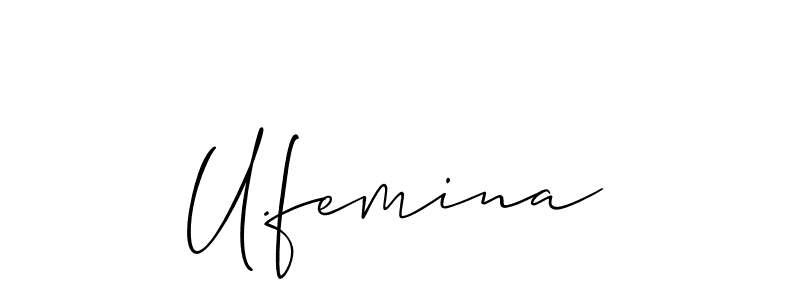 It looks lik you need a new signature style for name U.femina. Design unique handwritten (Allison_Script) signature with our free signature maker in just a few clicks. U.femina signature style 2 images and pictures png