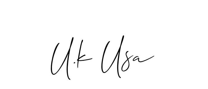 How to Draw U.k Usa signature style? Allison_Script is a latest design signature styles for name U.k Usa. U.k Usa signature style 2 images and pictures png