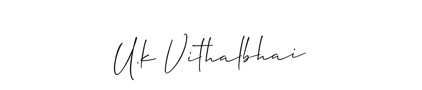 U.k Vithalbhai stylish signature style. Best Handwritten Sign (Allison_Script) for my name. Handwritten Signature Collection Ideas for my name U.k Vithalbhai. U.k Vithalbhai signature style 2 images and pictures png