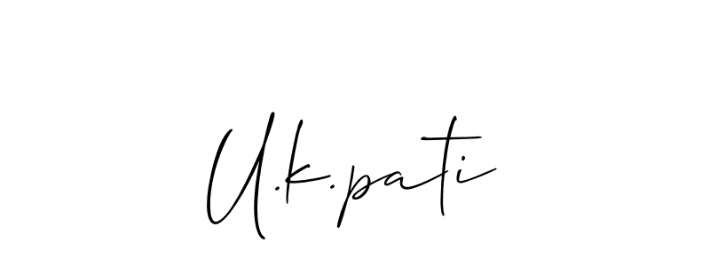 This is the best signature style for the U.k.pati name. Also you like these signature font (Allison_Script). Mix name signature. U.k.pati signature style 2 images and pictures png