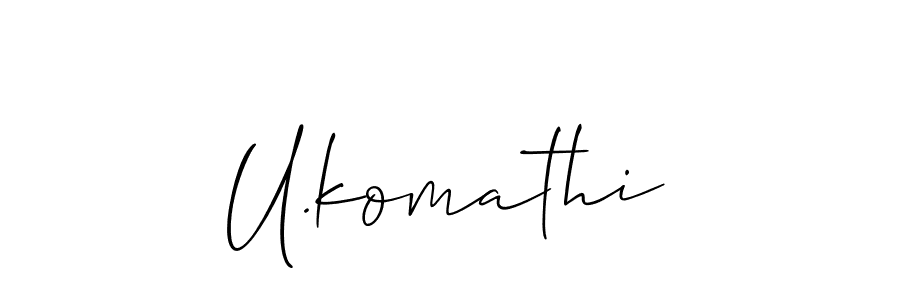 How to make U.komathi signature? Allison_Script is a professional autograph style. Create handwritten signature for U.komathi name. U.komathi signature style 2 images and pictures png